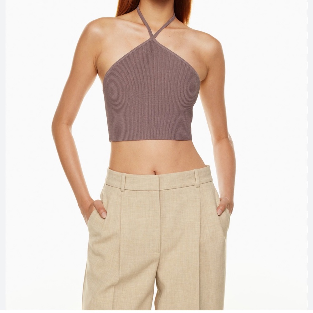 Aritzia Mauve Halter Tank Top